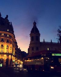 City lit up at night