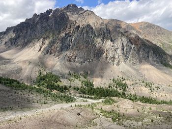 Scenic view of rocky mountains against sky