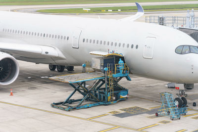 Airplane on airport runway