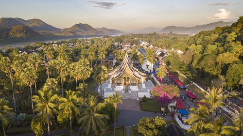 Aerial view of temple