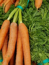 High angle view of vegetables for sale in market