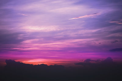 Low angle view of dramatic sky during sunset