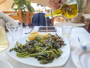 Close-up of food on table