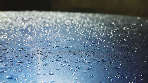 Close-up of water drops on glass