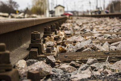 Close-up of railroad track