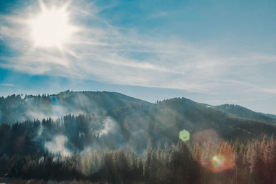 Sloppy mountains on sunny day landscape photo