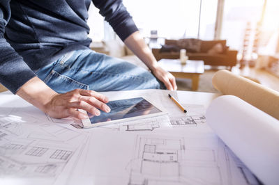 Man working on table