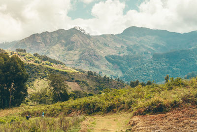 Scenic view of mountains against sky