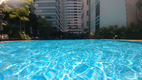 Swimming pool by buildings