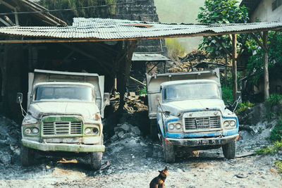 View of abandoned car