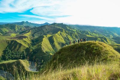 Scenic view of mountains against sky