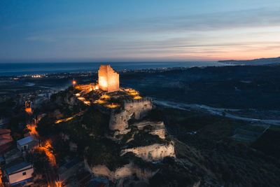 Ancient ruin of medieval tower. calabria aspromonte.