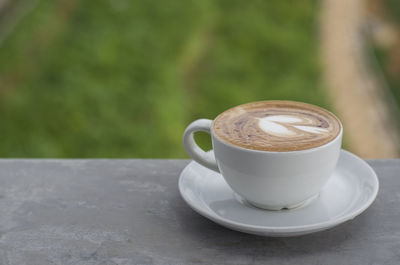 Close-up of coffee on table