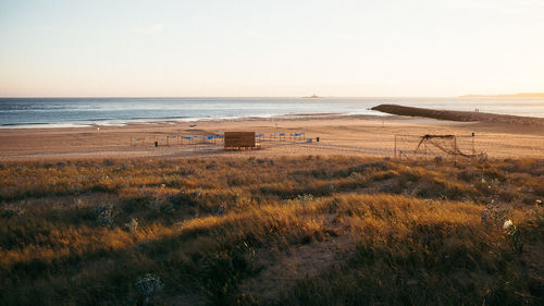 Scenic view of beach against sky