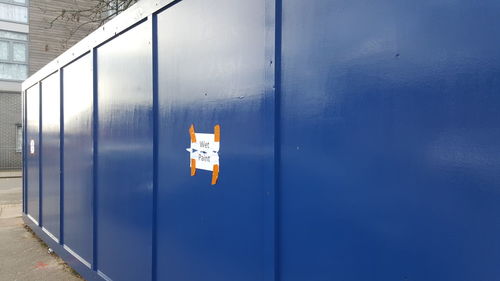 Closed door of building