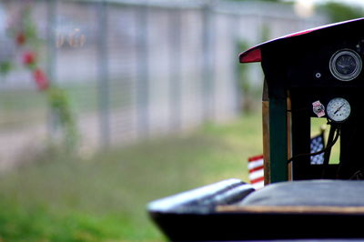 Close up of train engine