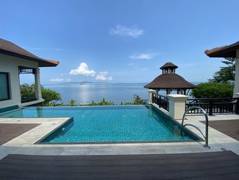 View of swimming pool against sky