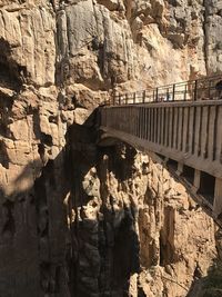 Rock formation on bridge
