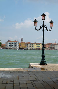 View of street light in city