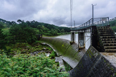 Bridge over river against sky