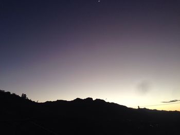 Silhouette of landscape at sunset