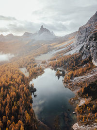 Scenic view of mountains against sky