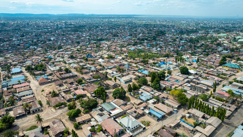 High angle view of cityscape