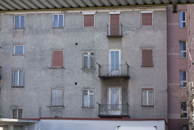 Balcony at an apartment building, architecture and design in residential building