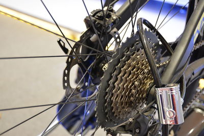 Close-up of bicycle in basket