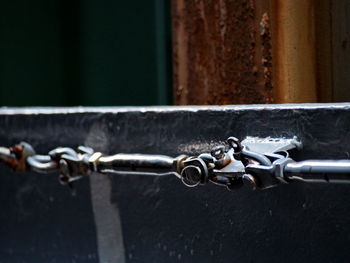 Close-up of rusty chain