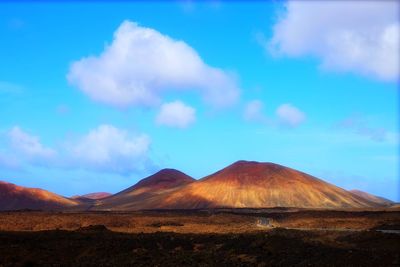 Scenic view of arid landscape against sky