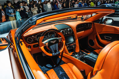 High angle view of vintage car