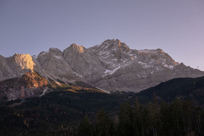 Scenic view of mountains against clear sky