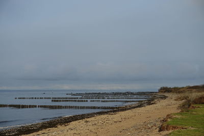 Scenic view of beach against sky