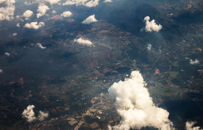 Aerial view of volcanic landscape