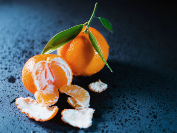 Close-up of orange fruit on table