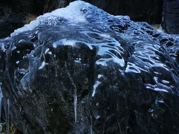 Close-up of frozen water