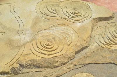 Full frame shot of carvings on ceiling