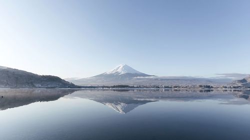 Scenic view of lake and mountains