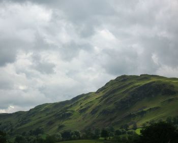 Scenic view of green field against sky