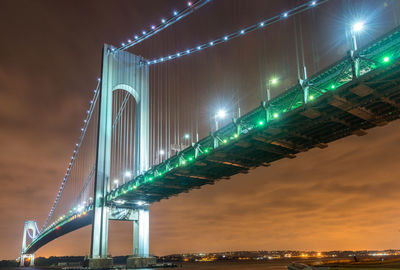 Low angle view of bridge against sky during sunset