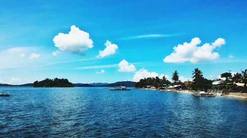 View of calm blue sea against the sky