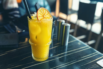 Close-up of drink on table