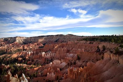 Panoramic view of rock formations against sky