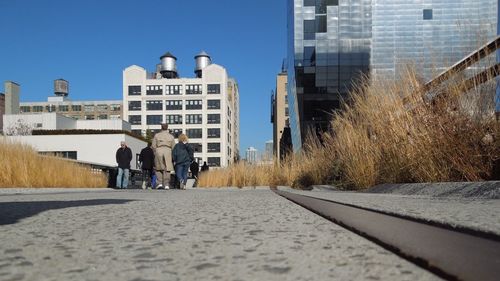 People walking on walkway