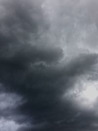 Low angle view of storm clouds in sky