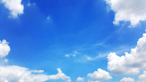 Low angle view of clouds in blue sky