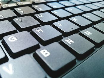 Close-up of laptop keyboard