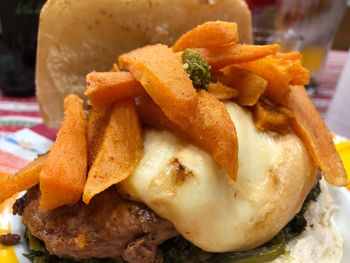 Close-up of food served on plate