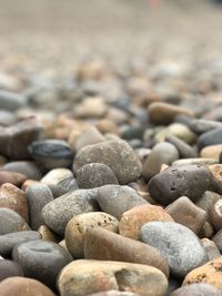 Close-up of pebbles at beach